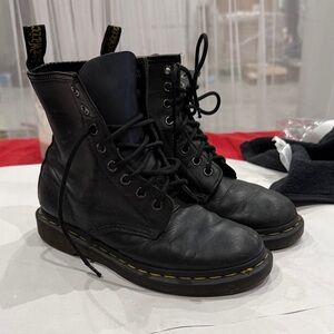 Dr. Martens Black Leather Combat Boots